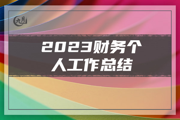 2023财务个人工作总结