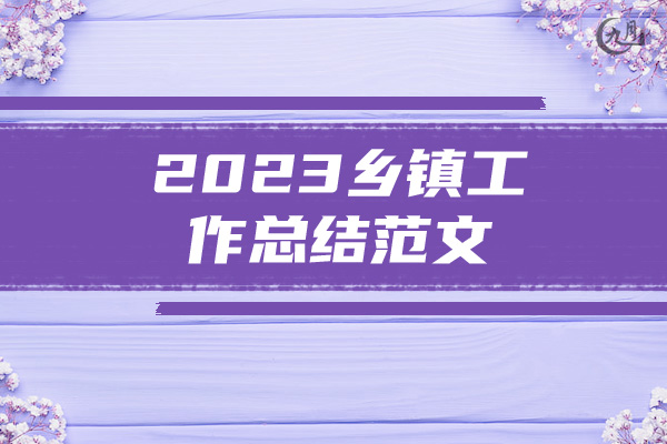 2023乡镇工作总结范文