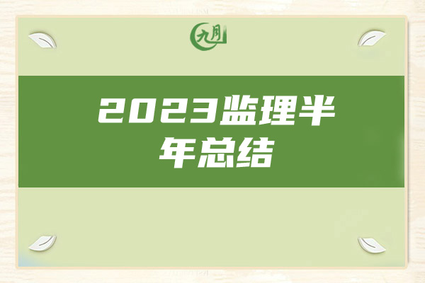 2023监理半年总结