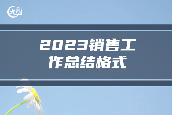 2023销售工作总结格式