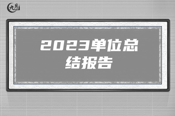 2023单位总结报告