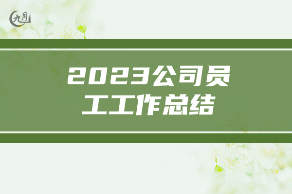 2023公司员工工作总结