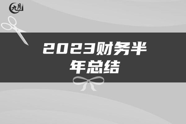 2023财务半年总结