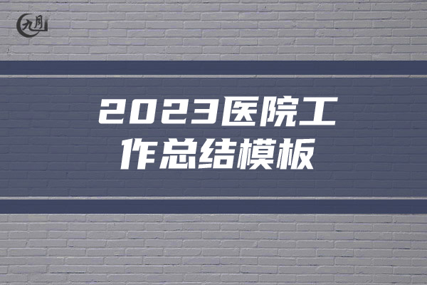 2023医院工作总结模板