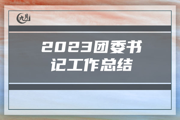 2023团委书记工作总结