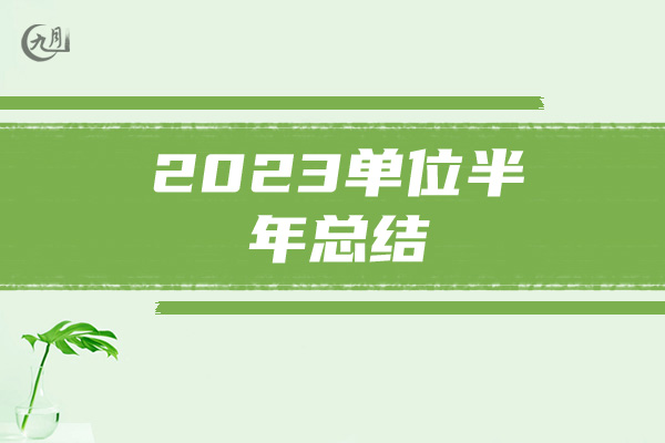 2023单位半年总结