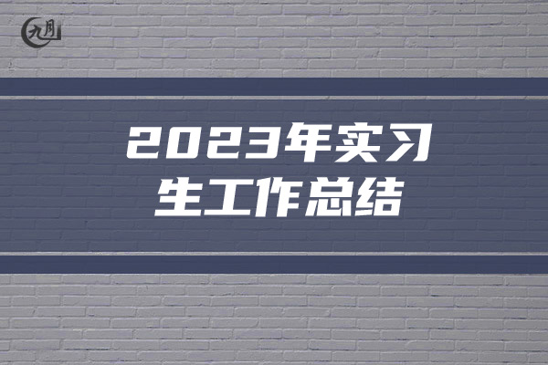 2023年实习生工作总结