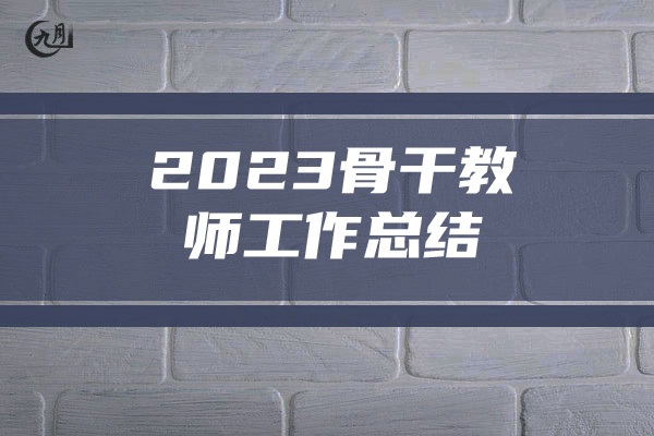 2023骨干教师工作总结