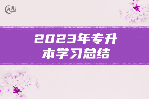 2023年专升本学习总结