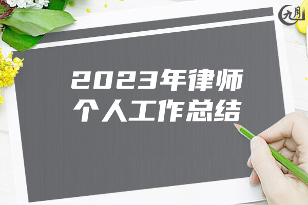 2023年律师个人工作总结