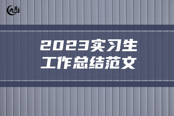 2023实习生工作总结范文