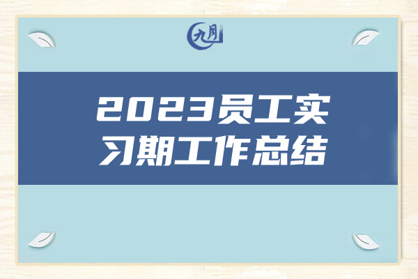 2023员工实习期工作总结