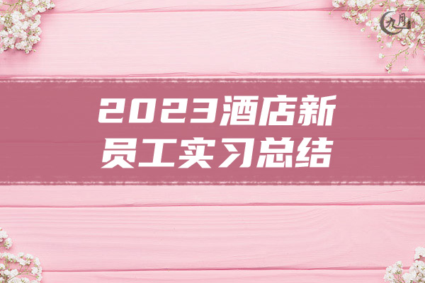 2023酒店新员工实习总结