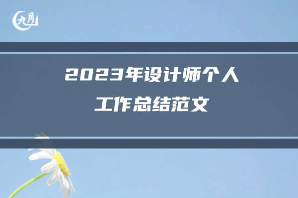 2023年设计师个人工作总结范文