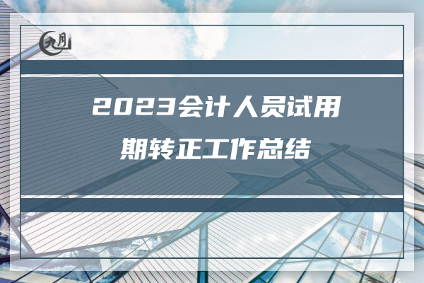 2023会计人员试用期转正工作总结