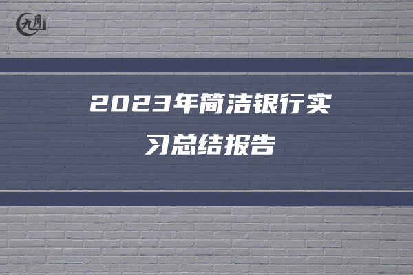 2023年简洁银行实习总结报告