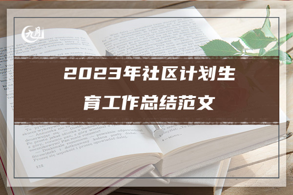 2023年社区计划生育工作总结范文