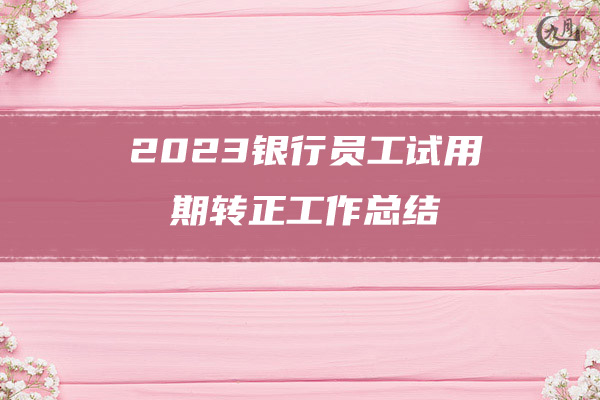 2023银行员工试用期转正工作总结