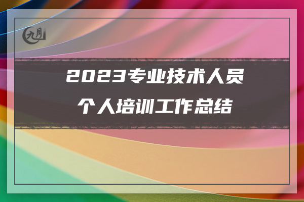 2023专业技术人员个人培训工作总结