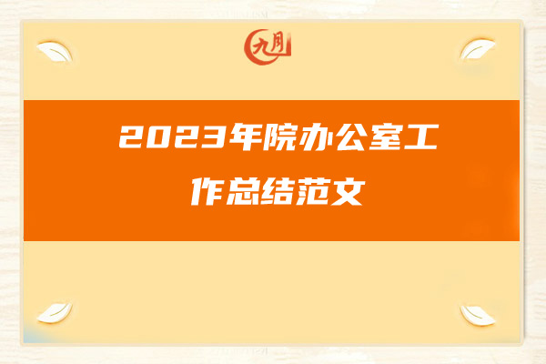 2023年院办公室工作总结范文