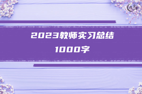 2023教师实习总结1000字