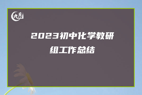 2023初中化学教研组工作总结