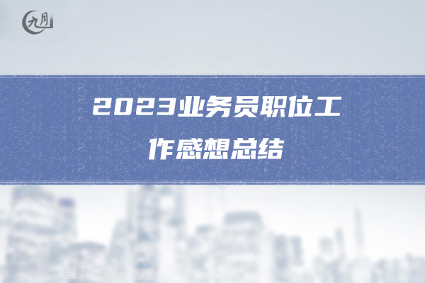 2023业务员职位工作感想总结