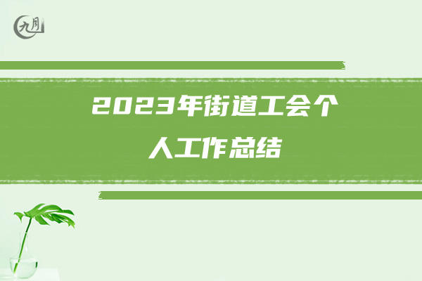 2023年街道工会个人工作总结