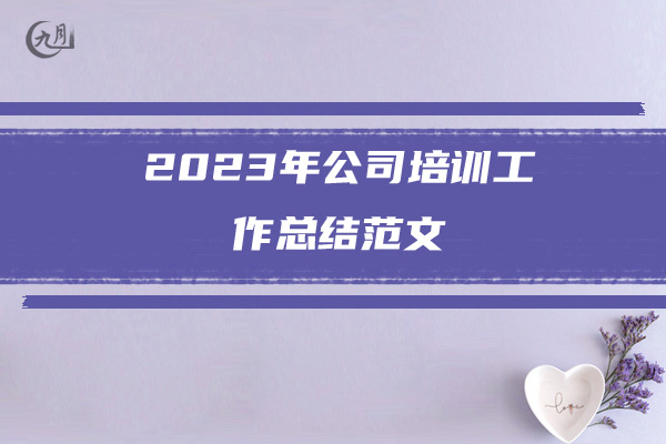 2023年公司培训工作总结范文