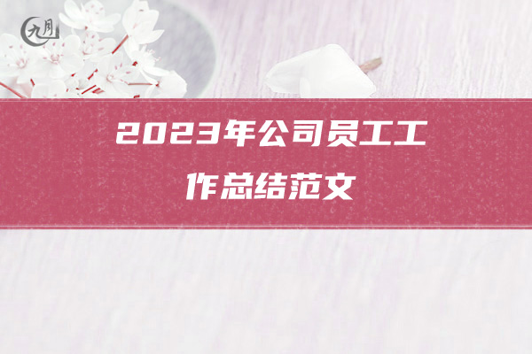 2023年公司员工工作总结范文