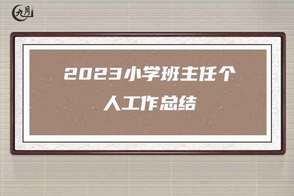 2023小学班主任个人工作总结