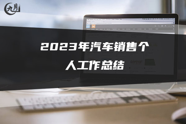 2023年汽车销售个人工作总结