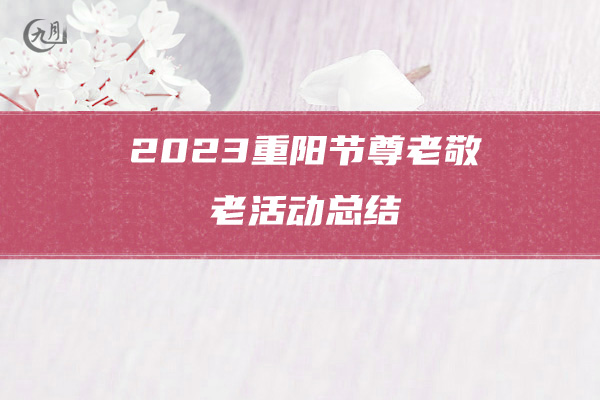 2023重阳节尊老敬老活动总结