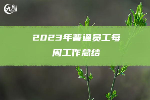 2023年普通员工每周工作总结