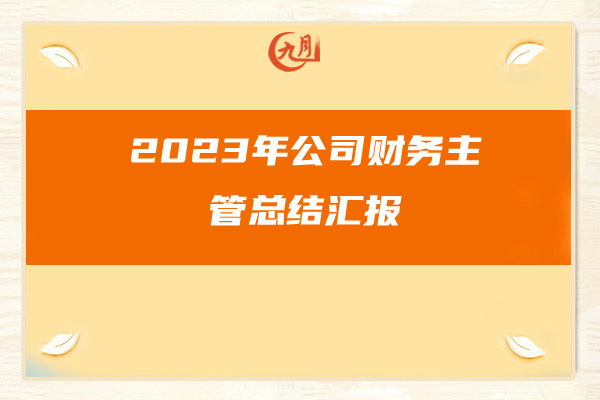 2023年公司财务主管总结汇报