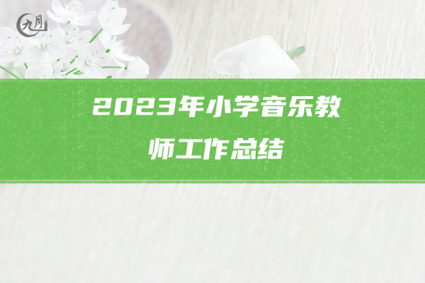 2023年小学音乐教师工作总结