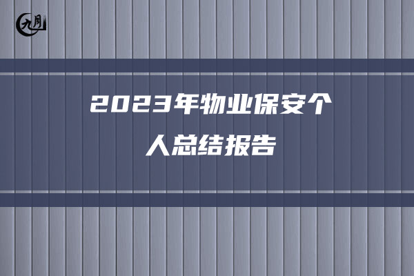 2023年物业保安个人总结报告