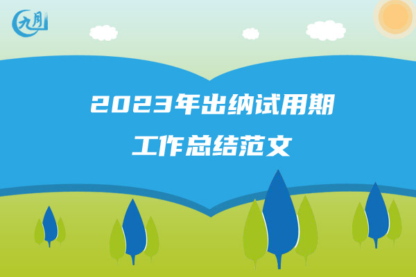 2023年出纳试用期工作总结范文