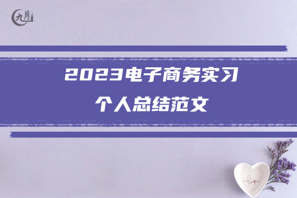 2023电子商务实习个人总结范文