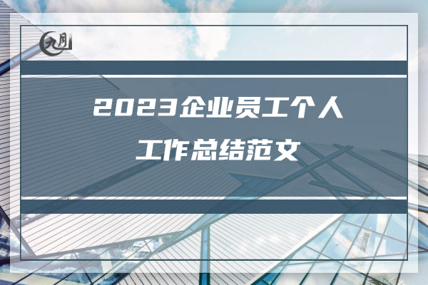 2023企业员工个人工作总结范文