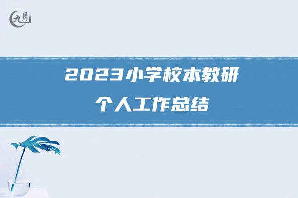 2023小学校本教研个人工作总结