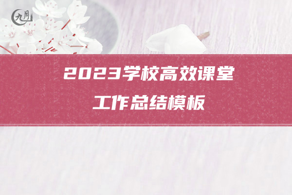 2023学校高效课堂工作总结模板