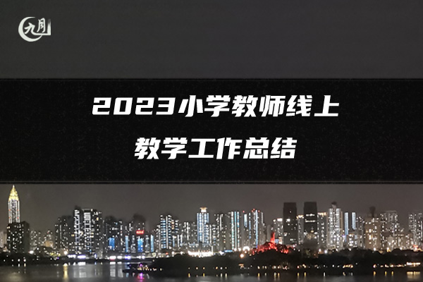 2023小学教师线上教学工作总结