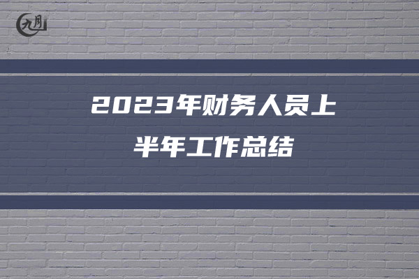 2023年财务人员上半年工作总结