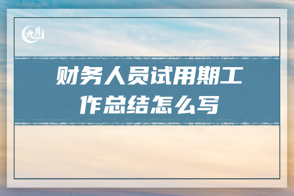 财务人员试用期工作总结怎么写