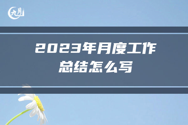 2023年月度工作总结怎么写