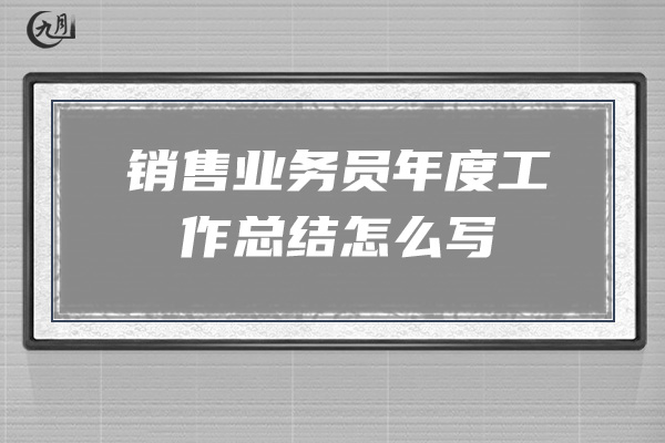 销售业务员年度工作总结怎么写