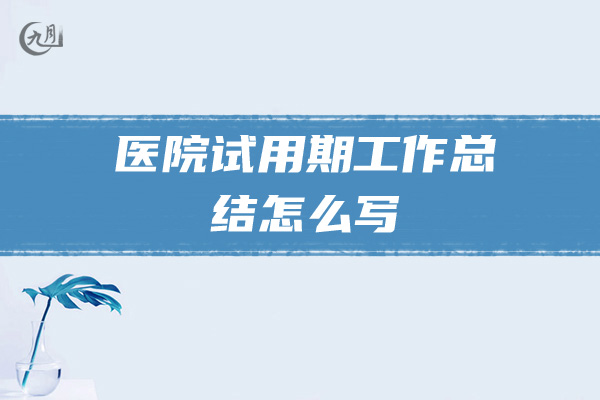 医院试用期工作总结怎么写