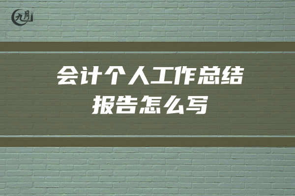 会计个人工作总结报告怎么写