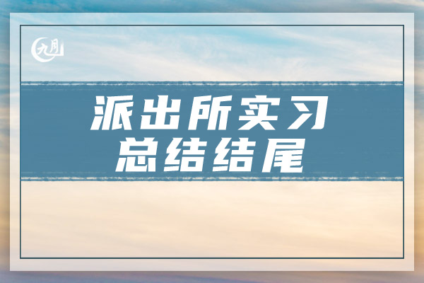 派出所实习总结结尾